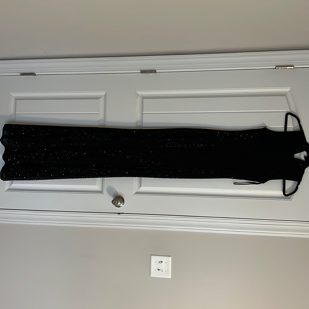Black studded evening dress